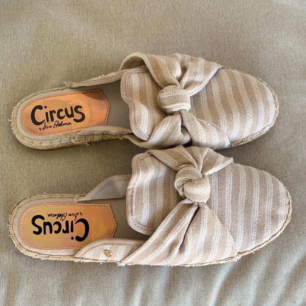 Circus by Sam Edelman Beige Striped Mules Size 9